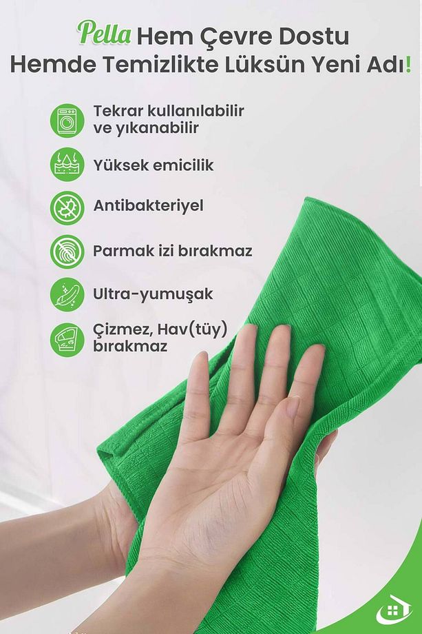 6'lı Tezgah Bezi Ithal 40x40cm Yüksek Su Emici Mutfak Temizlik Bezi - 3
