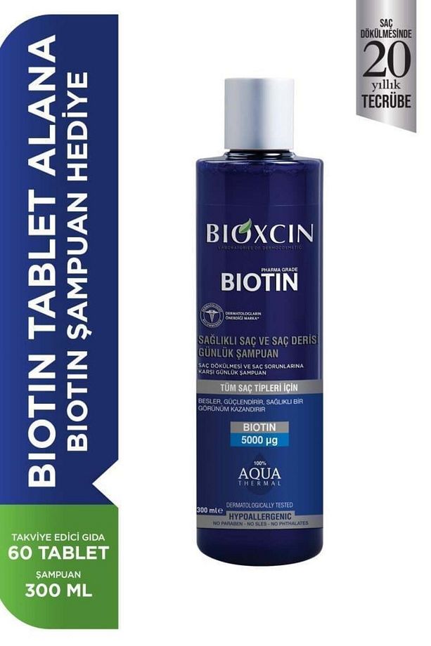 Biotin 5000 Mg 60 Tablet + Biotin Şampuan 300 Ml şampuan seti. - 3