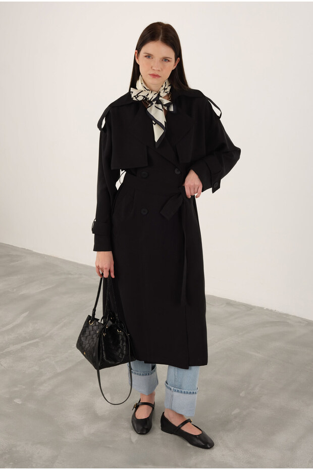 Modal Trençkot Siyah - 2