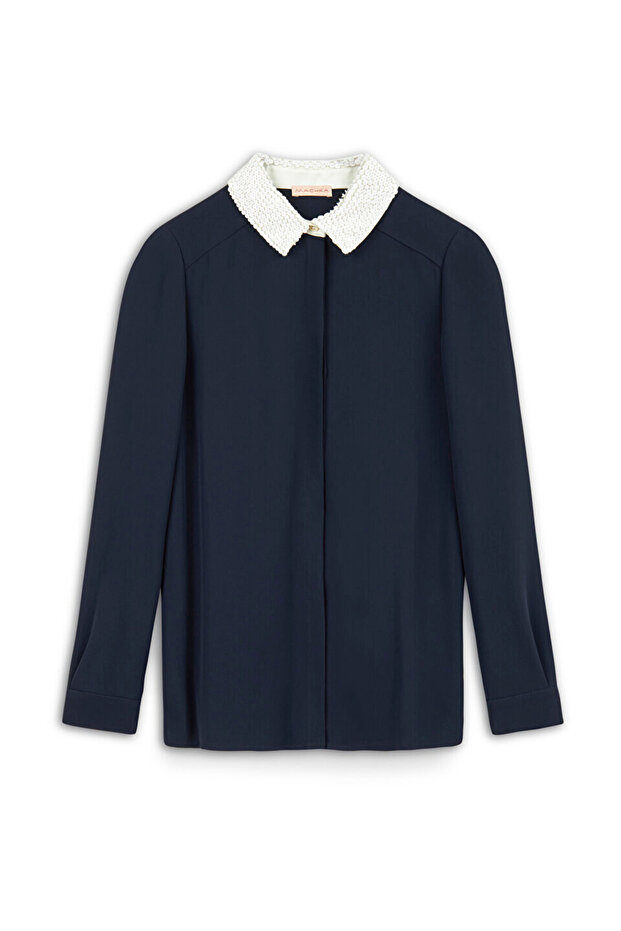 Kontrast yakalı gömlek - 3