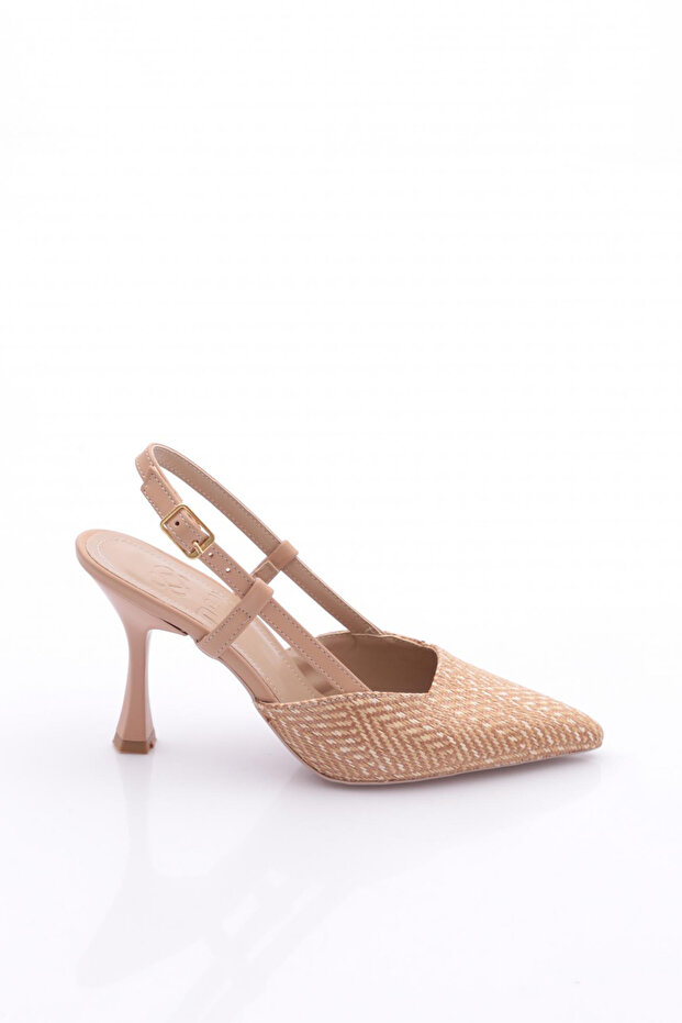 Women's Pointed Toe Heeled Shoes Nude 51613534
