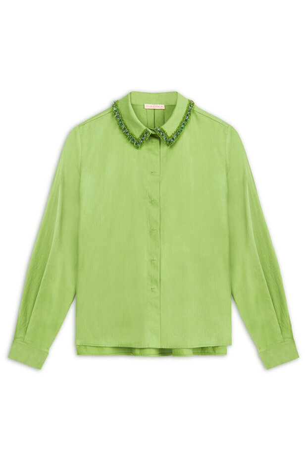 İşlemeli poplin gömlek - 3