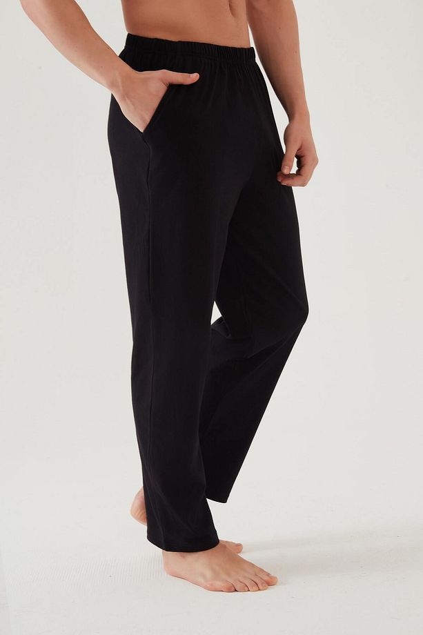 Erkek Pamuklu Ekose-siyah 2'li Tek Alt Pijama - 3