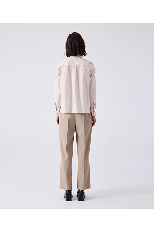 Dantel mix gömlek - 5