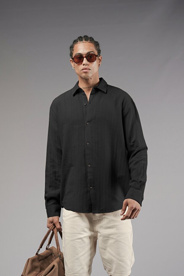 Trend We Shirt Collar Cotton Linen Fabric Regular Fit Men's Shirt