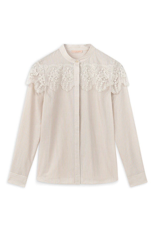 Dantel mix gömlek - 3