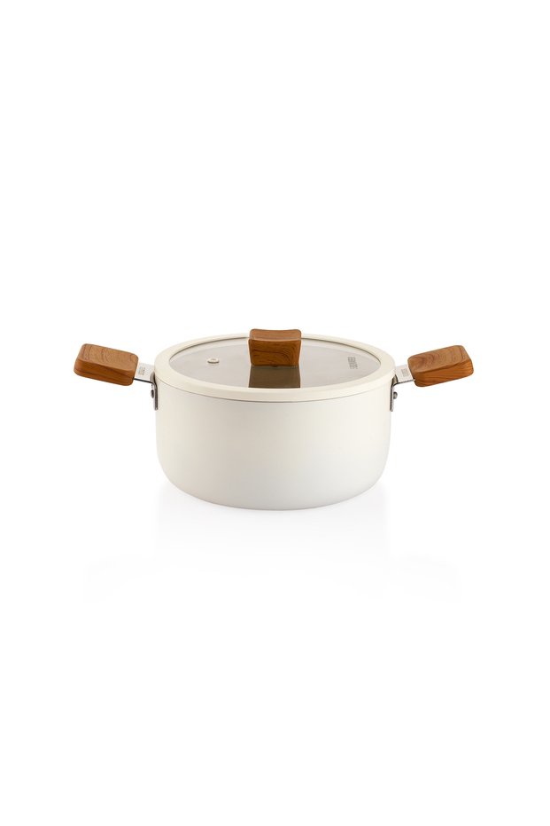 Ceramoni Ceramic Deep Pot 20 Cm-Cream