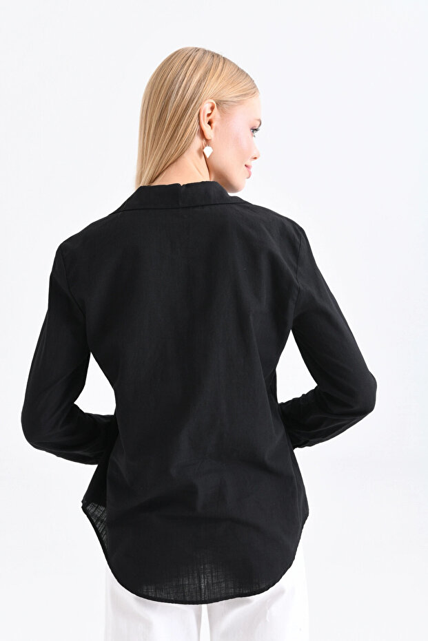 Gömlek Yaka Bluz - 6