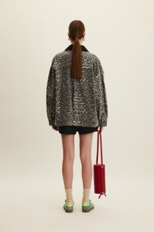 Leopard Patterned Gabardine Jacket - 6