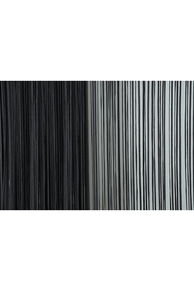 Plain Thread Model 100 cm Width 280 cm Length Dark Anthracite Color Ready-Made Thread Curtain - 2
