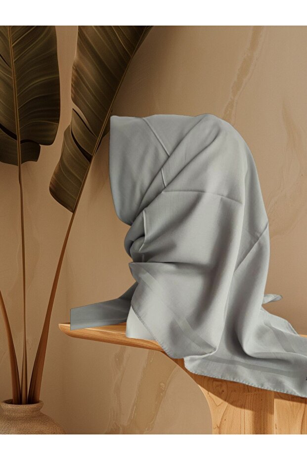 Gray Plain Cotton Scarf 972 - 1