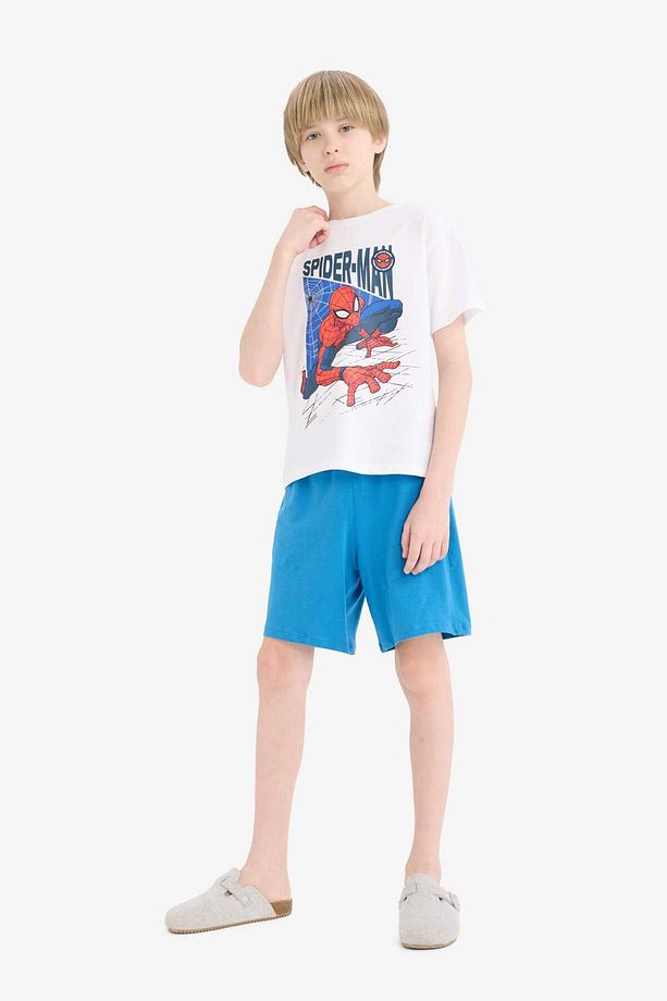 Erkek Çocuk Marvel Spiderman Pijama Takımı Kısa Kollu Üst Şort E0343A825SM - 4