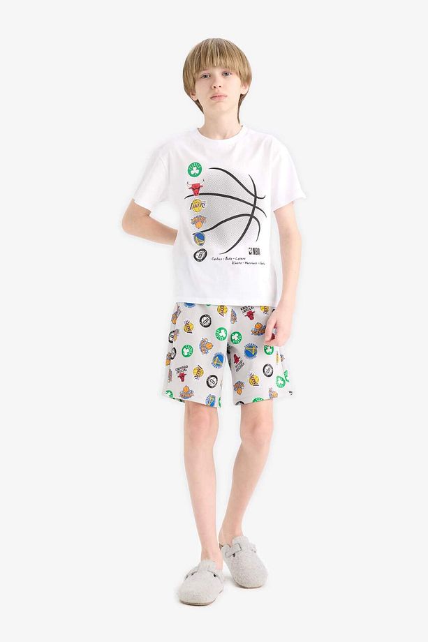 Erkek Çocuk NBA Current Teams Pijama Takımı Kısa Kollu Üst Şort E2700A825SM - 2