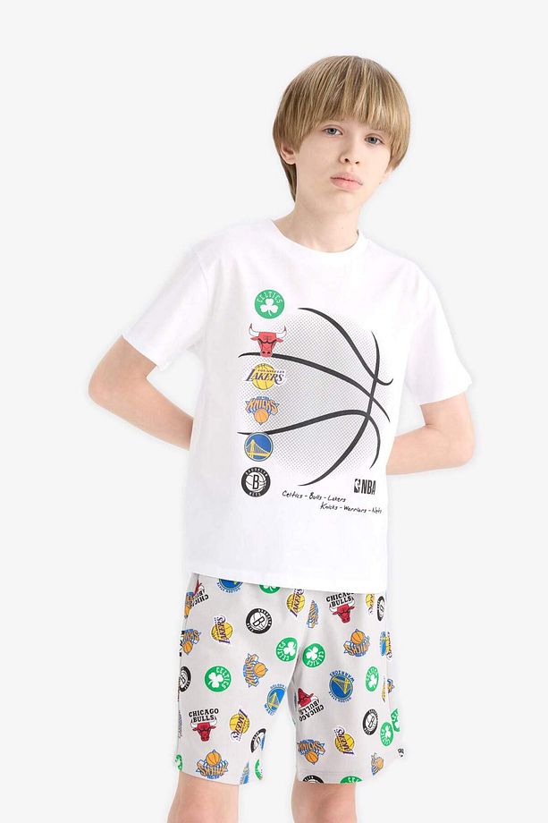 Erkek Çocuk NBA Current Teams Pijama Takımı Kısa Kollu Üst Şort E2700A825SM - 5