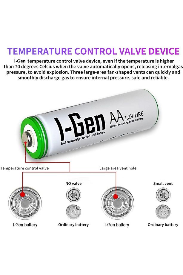 I-gen B108 8 Adet Aa 2700 Mah Şarj Edilebilir Kalem Pil 1.2v Ni-mh Şarjlı Pil - 8