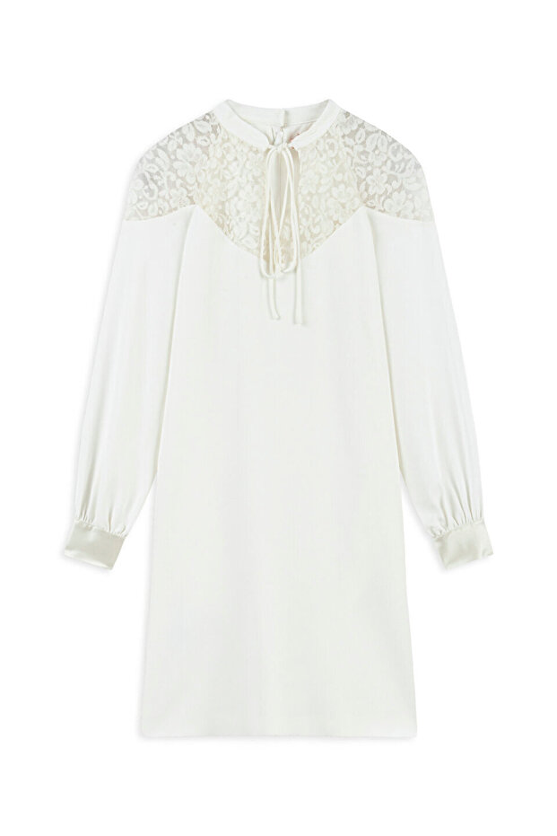 Dantel mix elbise - 1