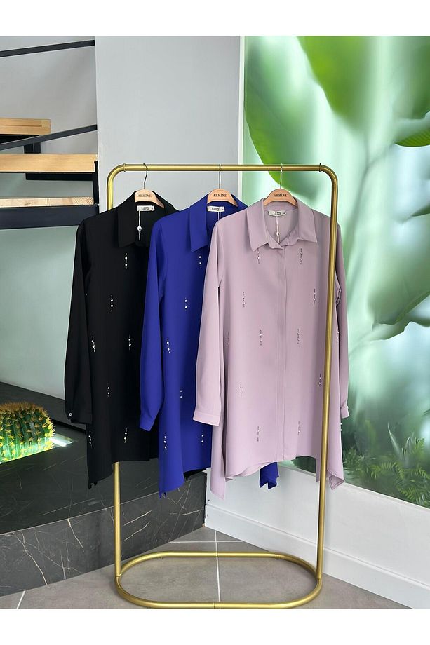 Trend Taşlı Tunik 25YT404 Morcivert - 2
