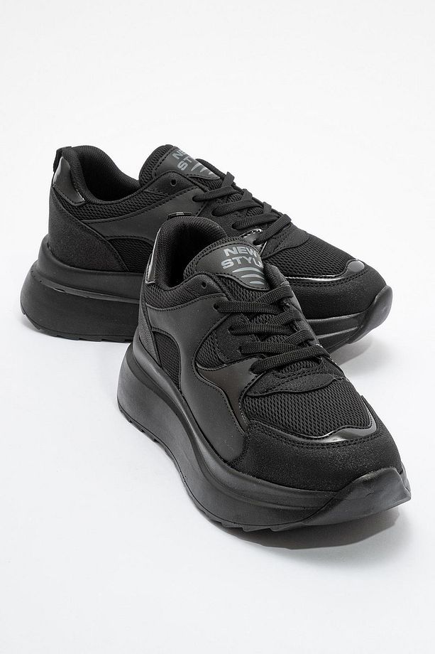 Günlük Kadın Sneaker Bağcıklı Hafif Kalın Yüksek Tabanlı Yürüyüş Nefes Alan Spor Ayakkabı - 1