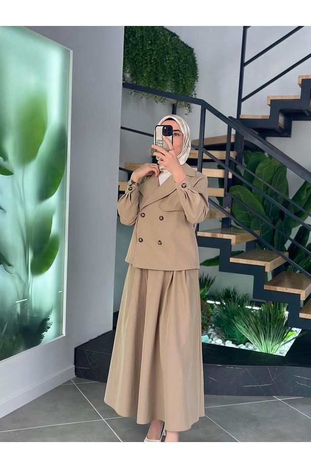 Trend Trenç Model Etekli Takım 25YT619 Bej - 5