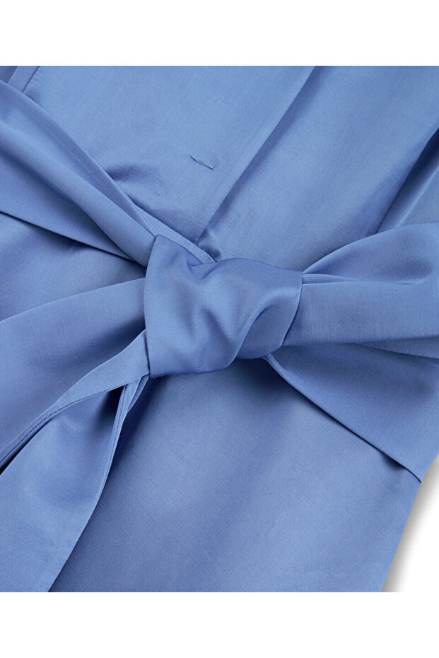 Kuşaklı midi elbise - 4