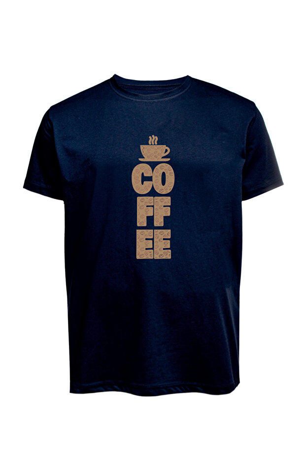 Unisex Coffee Text Printed T-Shirt Cotton Combed Cotton Single Jersey Basic