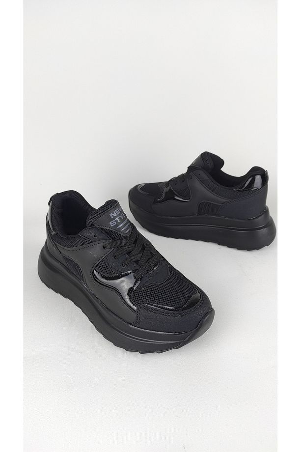 Günlük Kadın Sneaker Bağcıklı Hafif Kalın Yüksek Tabanlı Yürüyüş Nefes Alan Spor Ayakkabı - 6
