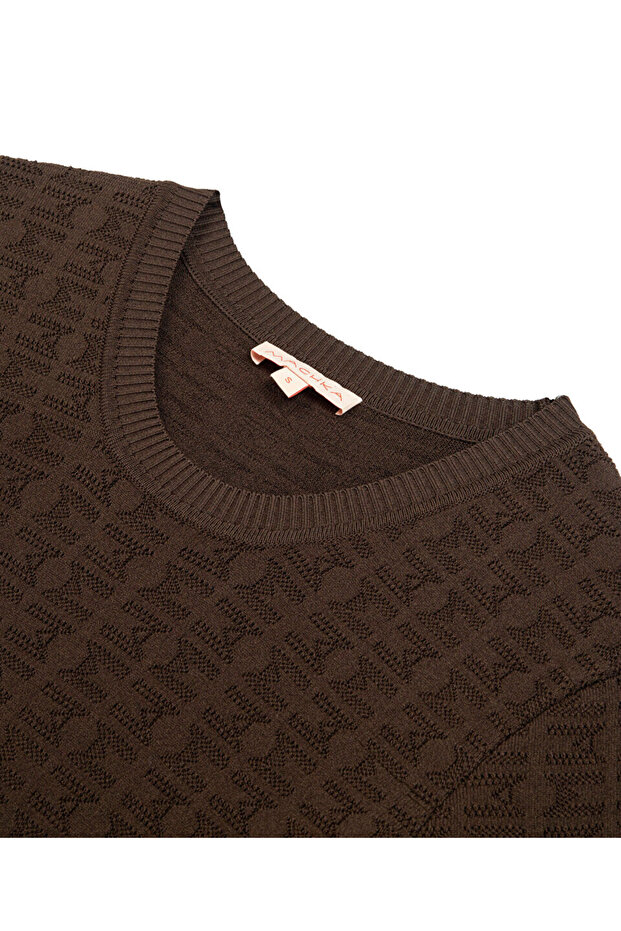 Jakarlı mini elbise - 4