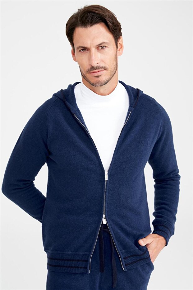 Mavi Yün Kaşmir Eşofman Takımı - 1