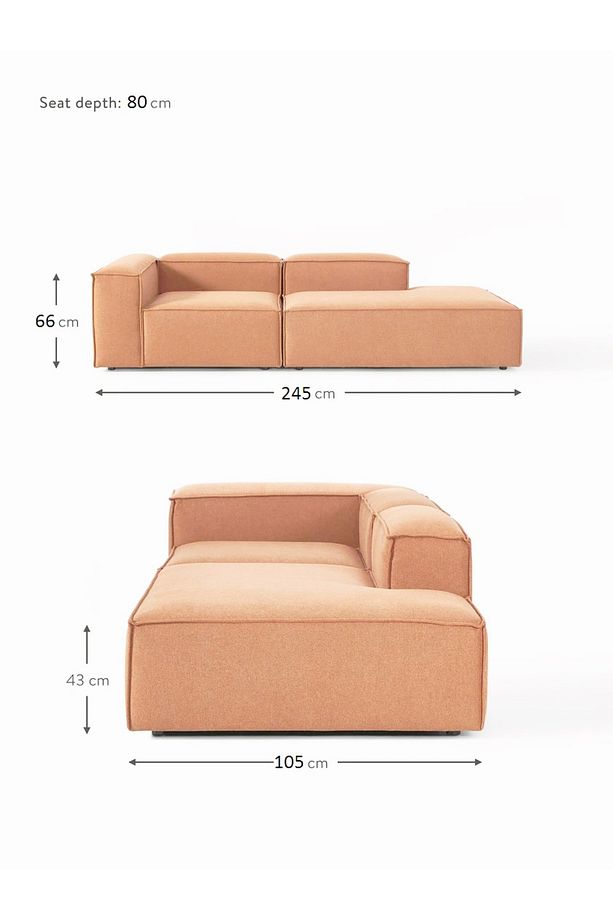 Most Mollis Pro 2 Modül Sağ Kanepe Kiremit Keten Kumaş Yumuşak Sünger(Evinize Teslim) - 6