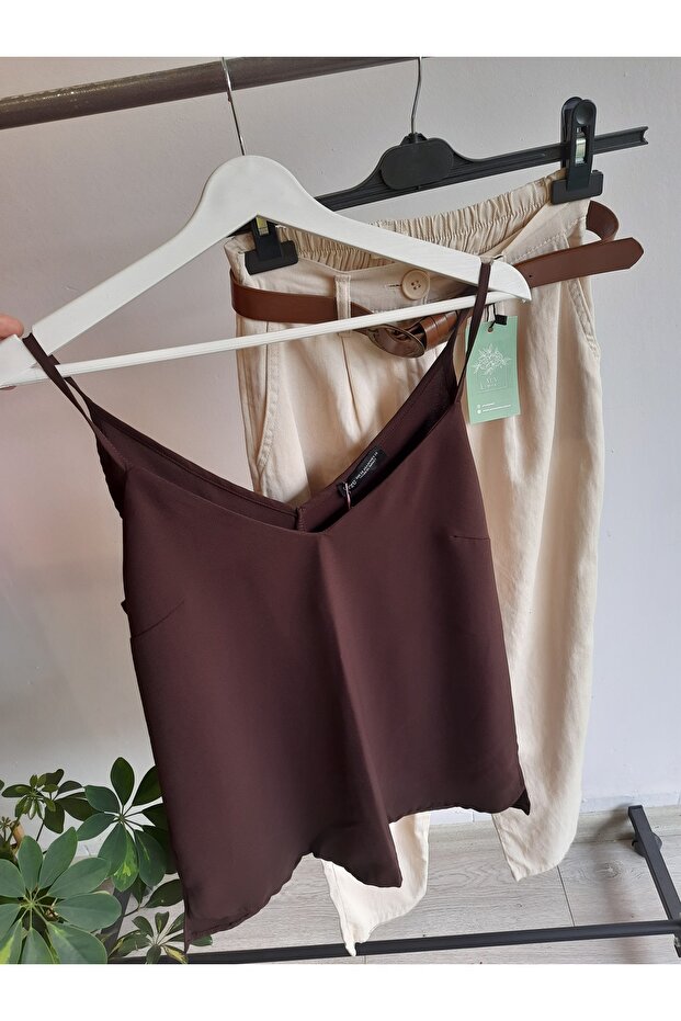 V-Neck Strap Blouse