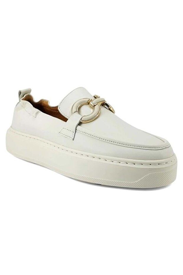 610 Genuine Leather Casual Women's Shoes-Cream