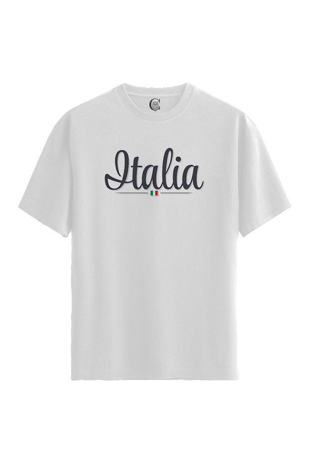 Italia Logo - 100% Cotton Women's White T-Shirt - Premium Quality