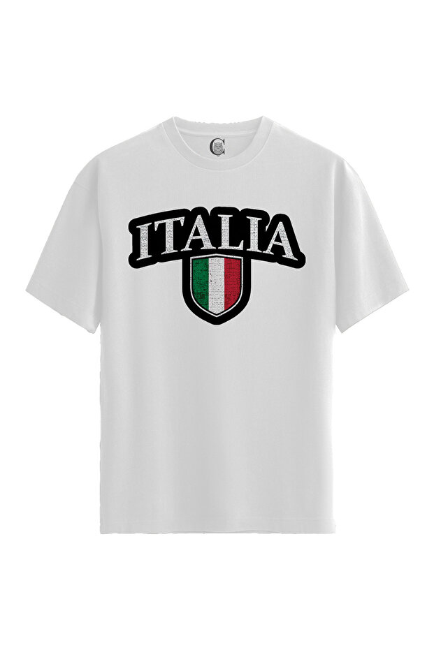 Italia Shield - 100% Cotton Women's White T-Shirt - Premium Quality