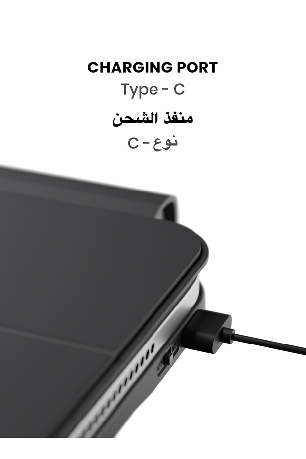 لوحة مفاتيح SpacePad Pro iPad بخمسة اتجاهات، شاشة LED، إضاءة خلفية، تدعم اللغة الإنجليزية/العربية لجهاز iPad Pro 11 (M4) - 9