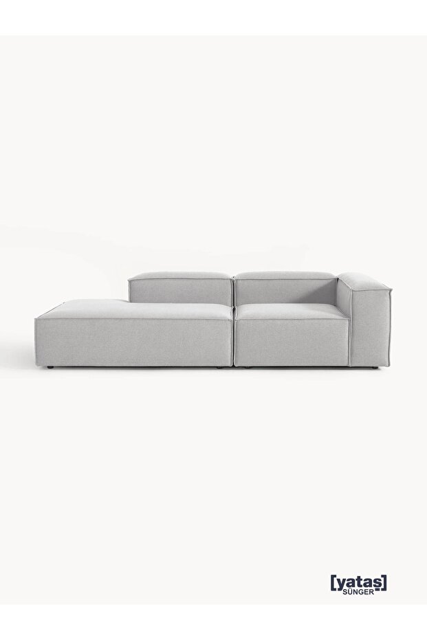 Most Mollis Pro 2 Modül Sol Kanepe 32 Gri Keten Yumuşak Sünger(Evinize Teslim) - 1