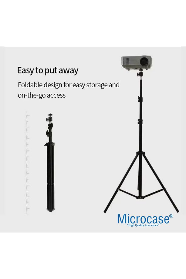 Taşınabilir Projeksiyon Cihazı Vb 1/4 Vida Girişli 2.1 mt Eğim ve Açı Ayarlamalı Tripod - AL5173 - 5