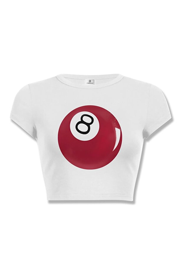 Women's Red 8Ball Crop T-Shirt