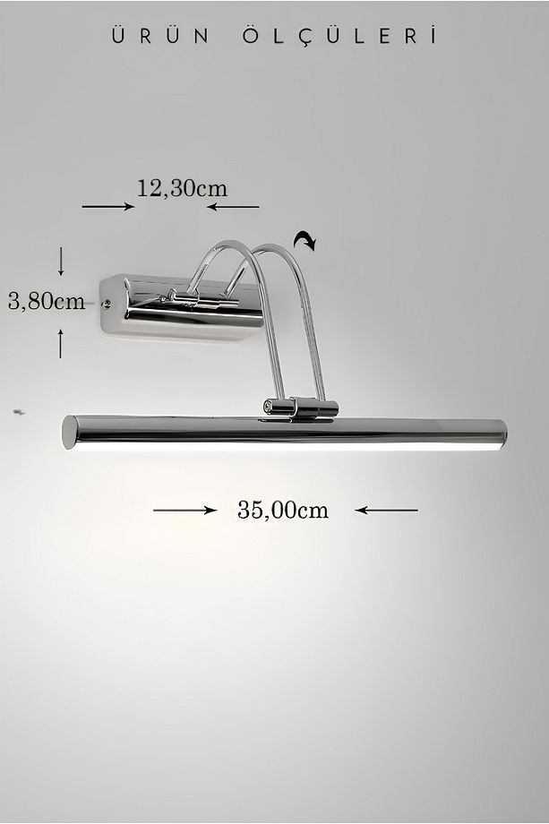 Krom Beyaz Işık Banyo Duvar Ayna Tablo Aydınlatması Flüt Aplik Kuğu Aplik Ledli Aplik - 6