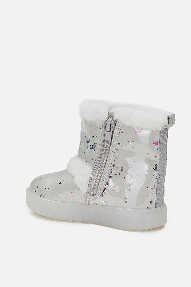 Comet Işıklı Kız Bebek Beyaz Bot - 4