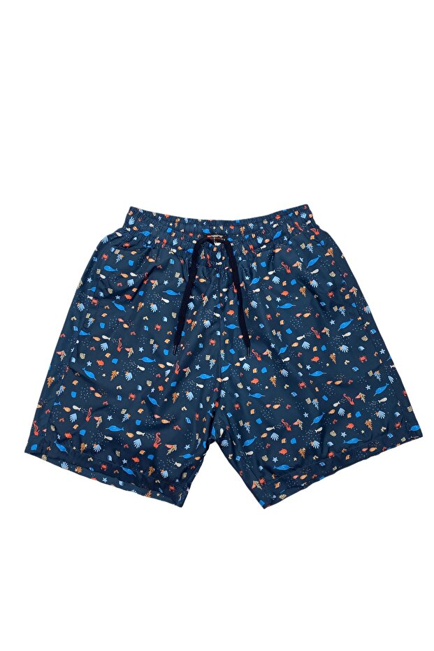 Men's Printed Three Pocket Quick Dry Swimwear Sea Shorts