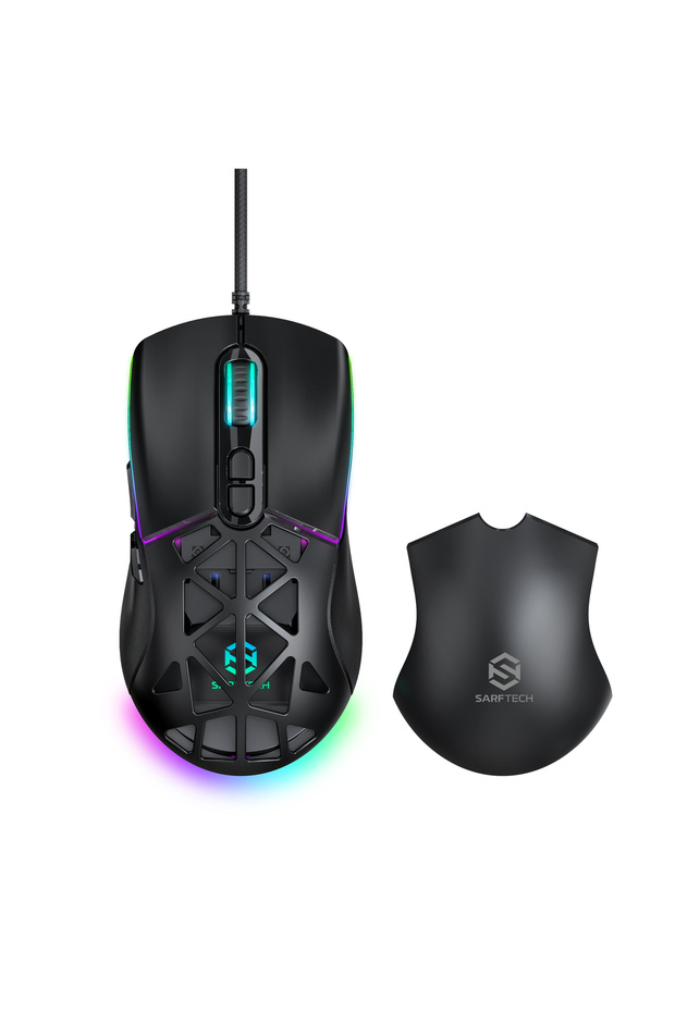 Rgb 7 Tuşlu 12.800dpi Makrolu Yazılım App Destekli Değiştirilebilir Başlıklı Gaming Oyuncu Mouse - 2