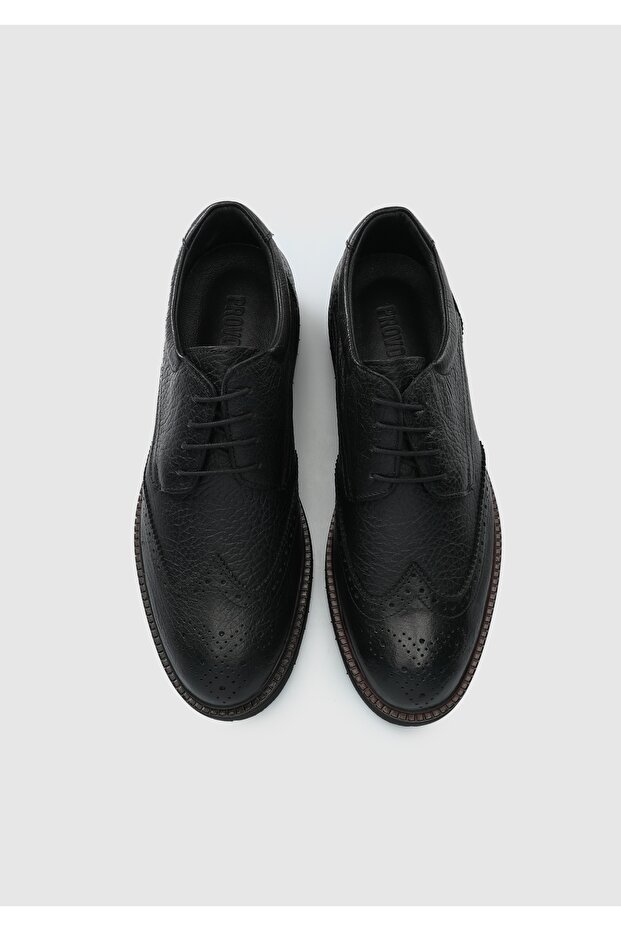 Siyah Deri Erkek Ayakkabı - 5