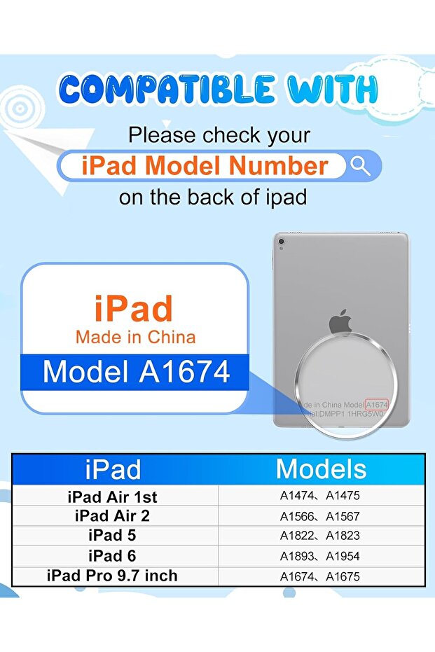 Apple Ipad Air 2 9.7" Case Elegance with Stand and Character for Kids A1566 A1567 - 2