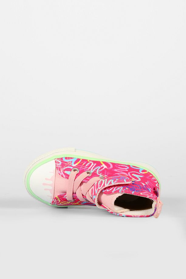 Ada Desenli Kız Okul Öncesi Fuşya Sneaker - 4