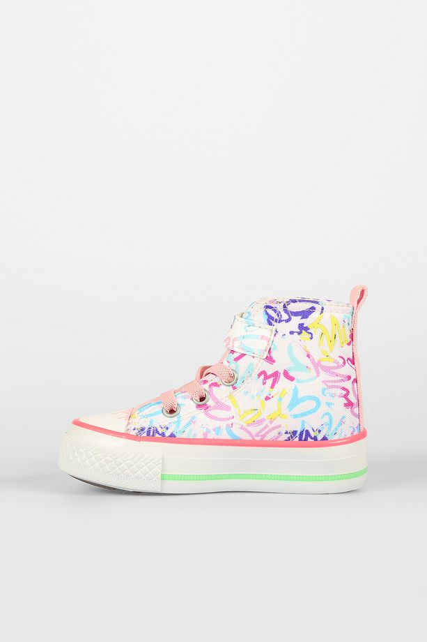 Ada Desenli Kız Okul Öncesi Beyaz/pembe Sneaker - 2