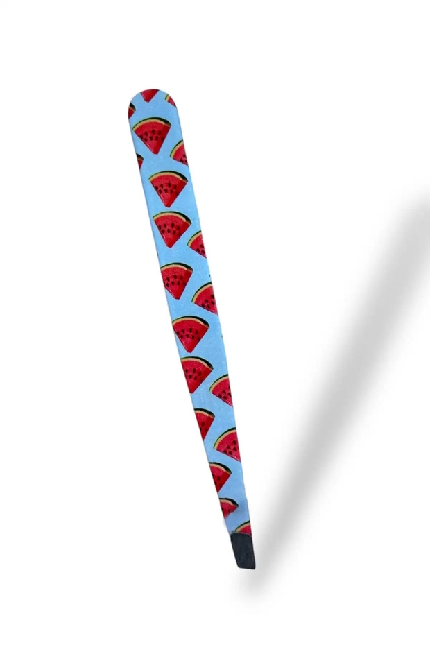 Blue Color Watermelon Patterned Steel Tweezers