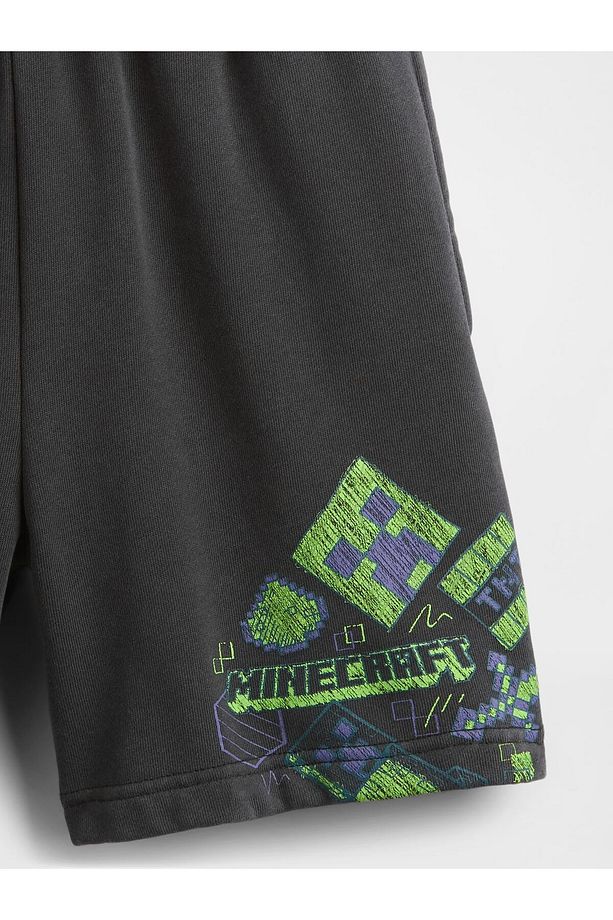 Erkek Çocuk Siyah Grafik Fleece Pull-On Şort - 2