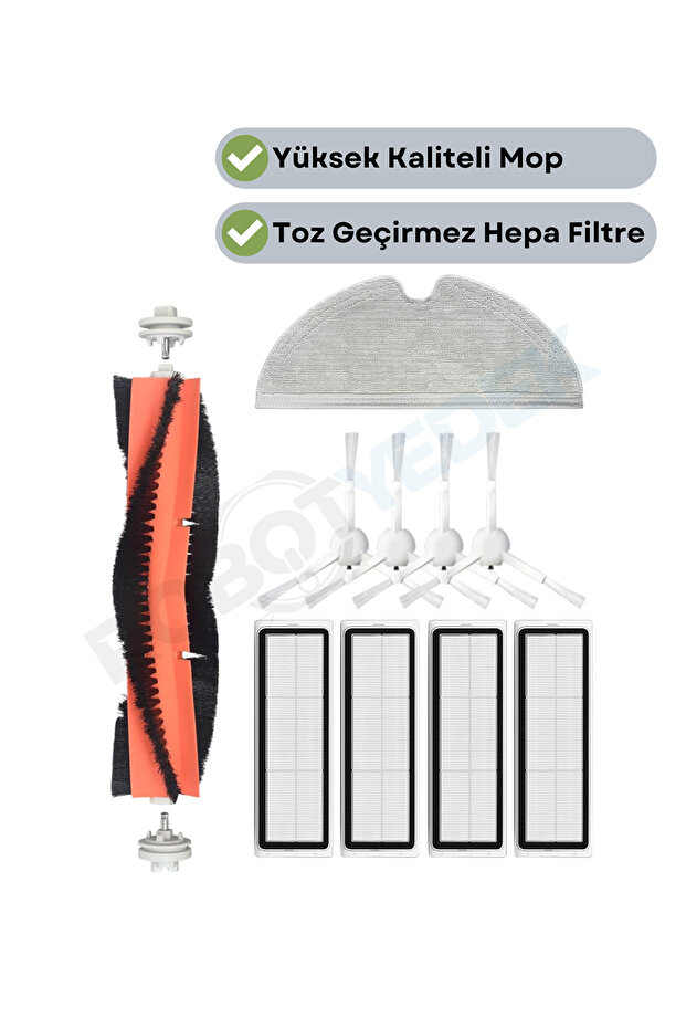 فرشاة وفلتر وممسحة متوافقة مع Dreame F9 (RVS5-WH0)