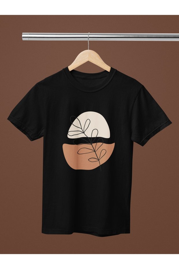 WOMEN/MEN 100% COTTON STRIPED FLORAL TRANSFER PRINTED ROUND NECK SHORT SLEEVE T-SHIRT