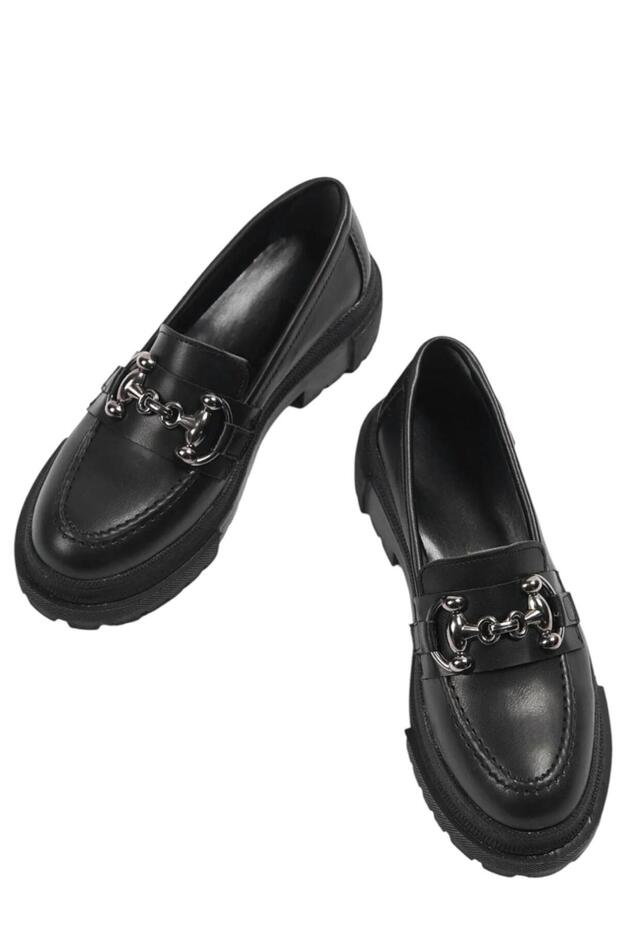 Oxford Loafer Buckled Casual Orthopedic Insole Primamit Shoes Black